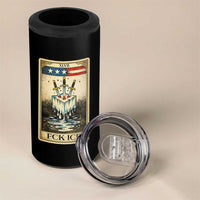 Fck Ice 4 in 1 Can Cooler Tumbler Retro Tarot Card FDT Protest Satirical Graphic
