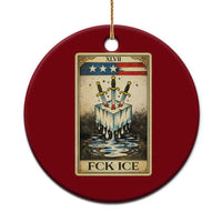 Fck Ice Ceramic Ornament Retro Tarot Card FDT Protest Satirical Graphic