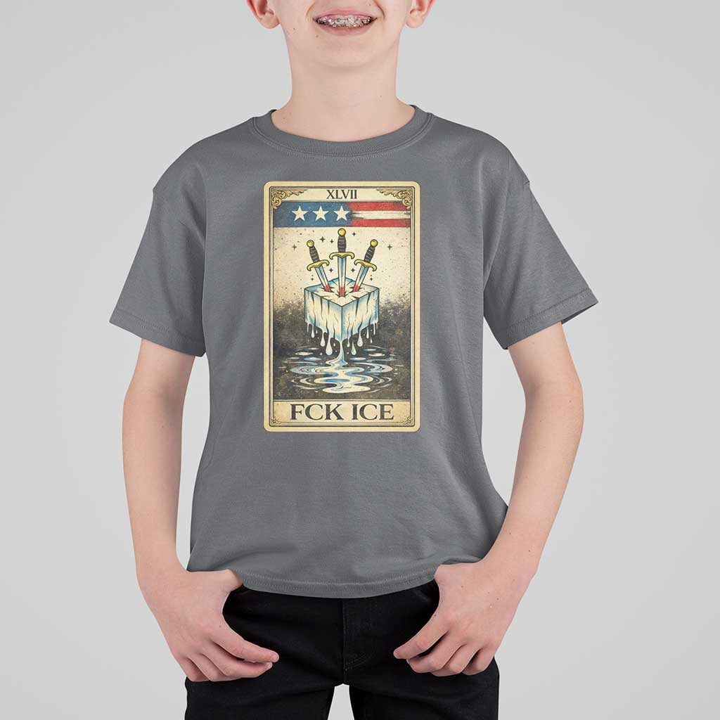 Fck Ice T Shirt For Kid Retro Tarot Card FDT Protest Satirical Graphic