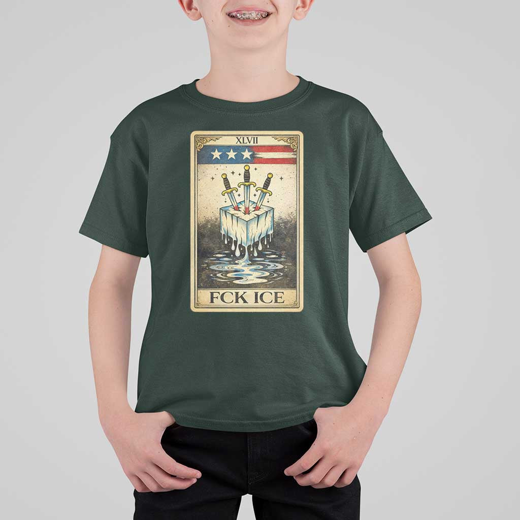 Fck Ice T Shirt For Kid Retro Tarot Card FDT Protest Satirical Graphic