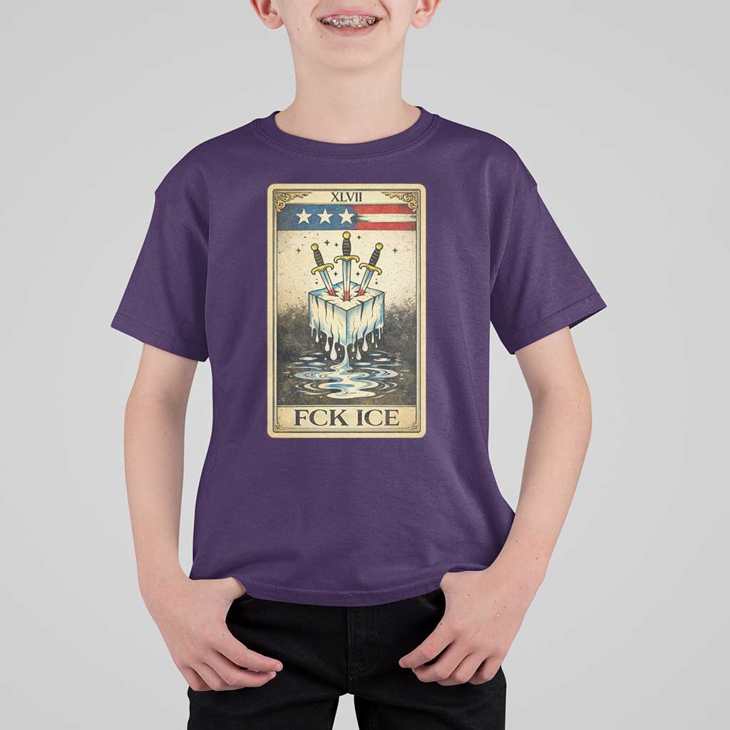 Fck Ice T Shirt For Kid Retro Tarot Card FDT Protest Satirical Graphic
