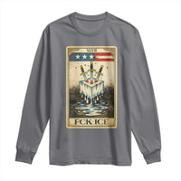 Fck Ice Long Sleeve Shirt Retro Tarot Card FDT Protest Satirical Graphic