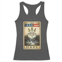 Fck Ice Racerback Tank Top Retro Tarot Card FDT Protest Satirical Graphic