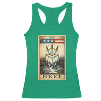 Fck Ice Racerback Tank Top Retro Tarot Card FDT Protest Satirical Graphic