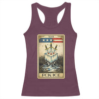 Fck Ice Racerback Tank Top Retro Tarot Card FDT Protest Satirical Graphic