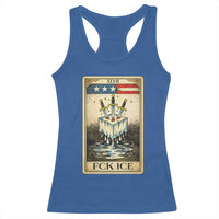Fck Ice Racerback Tank Top Retro Tarot Card FDT Protest Satirical Graphic