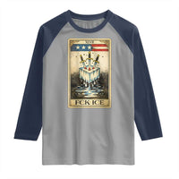 Fck Ice Raglan Shirt Retro Tarot Card FDT Protest Satirical Graphic