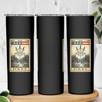 Fck Ice Skinny Tumbler Retro Tarot Card FDT Protest Satirical Graphic