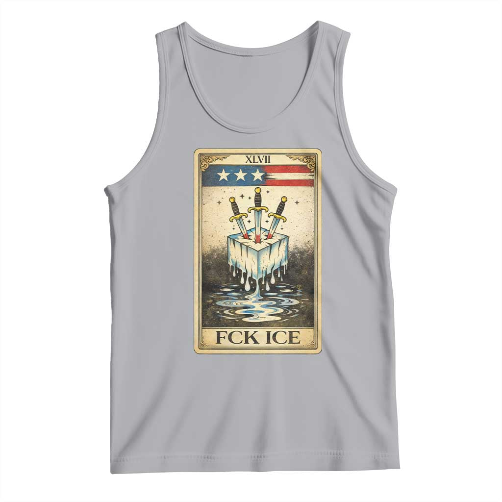 Fck Ice Tank Top Retro Tarot Card FDT Protest Satirical Graphic