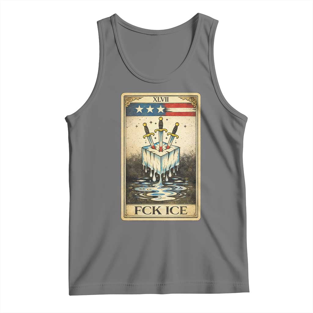 Fck Ice Tank Top Retro Tarot Card FDT Protest Satirical Graphic