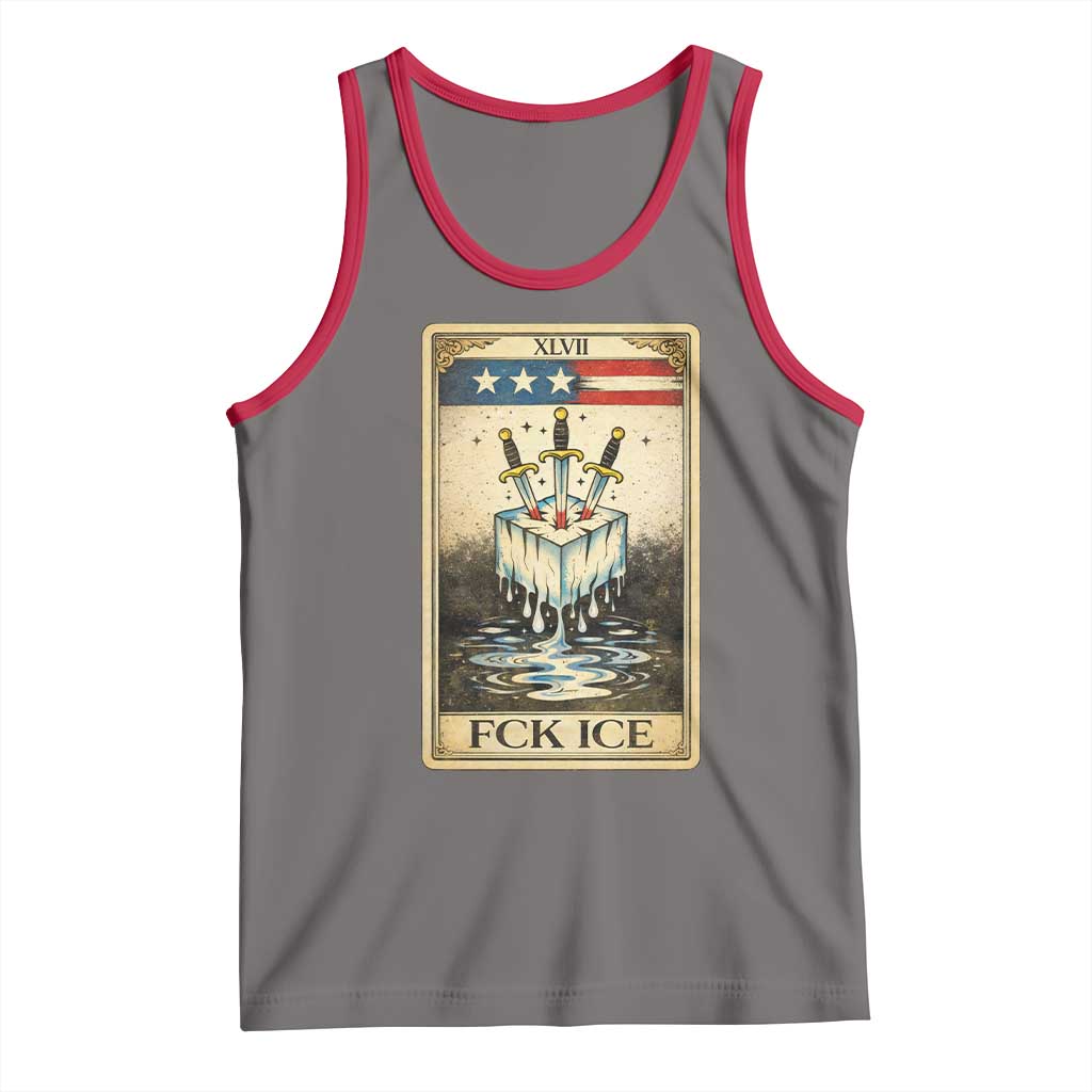 Fck Ice Tank Top Retro Tarot Card FDT Protest Satirical Graphic