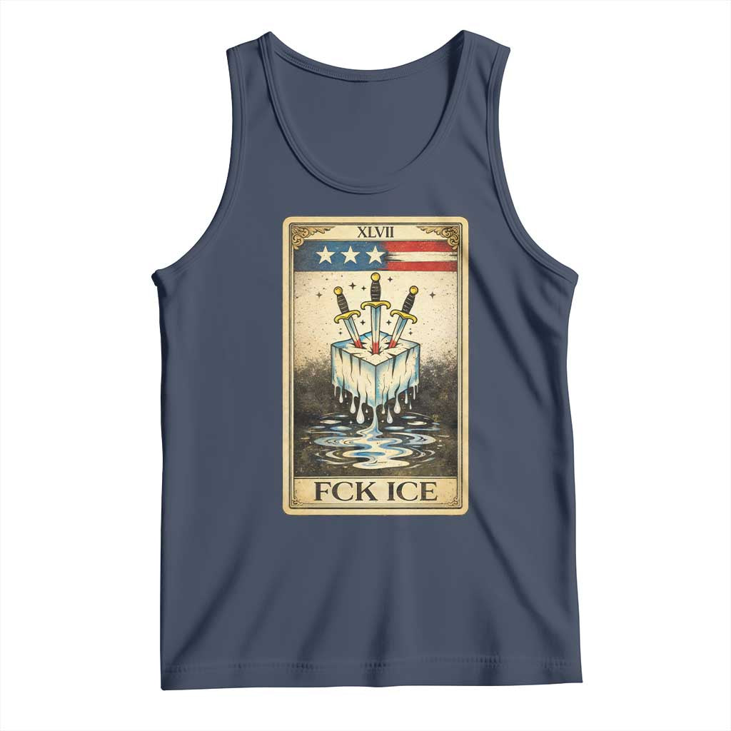Fck Ice Tank Top Retro Tarot Card FDT Protest Satirical Graphic
