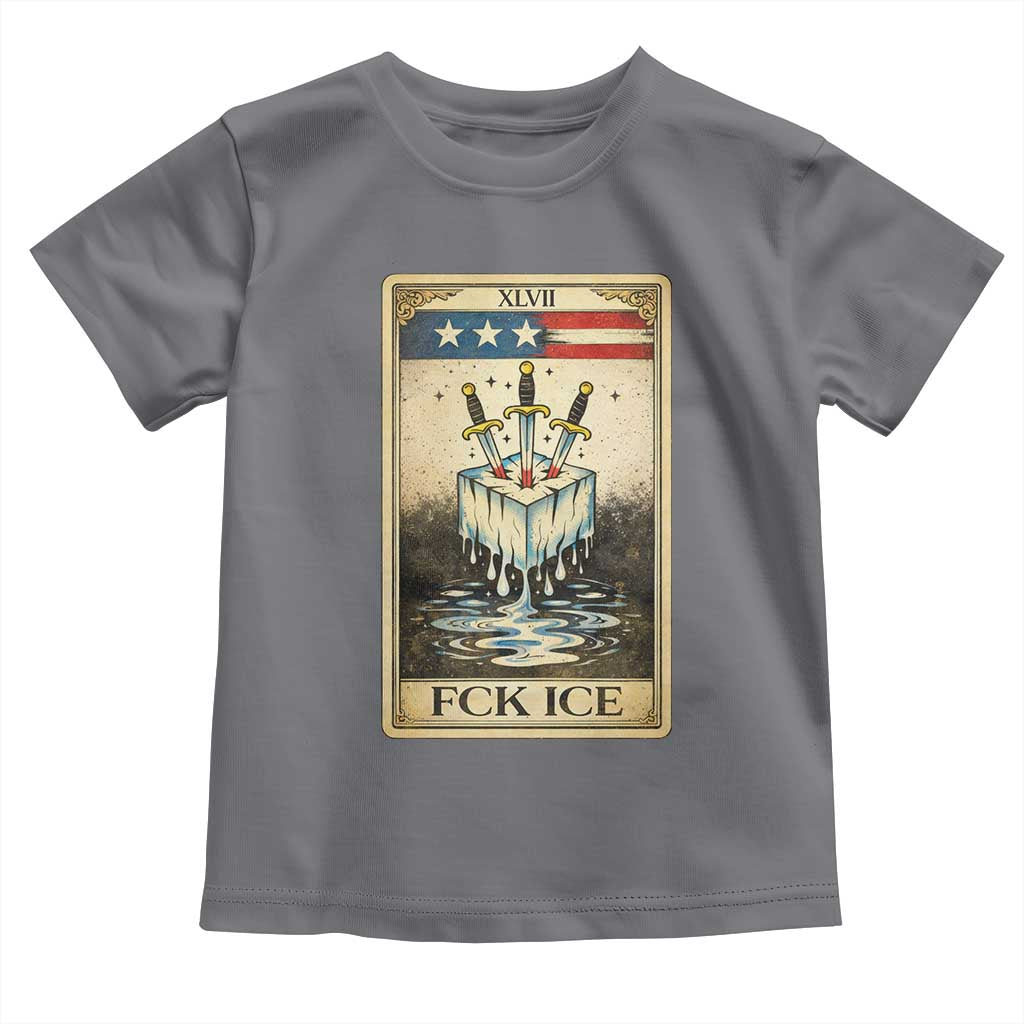 Fck Ice Toddler T Shirt Retro Tarot Card FDT Protest Satirical Graphic