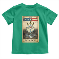 Fck Ice Toddler T Shirt Retro Tarot Card FDT Protest Satirical Graphic