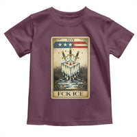 Fck Ice Toddler T Shirt Retro Tarot Card FDT Protest Satirical Graphic