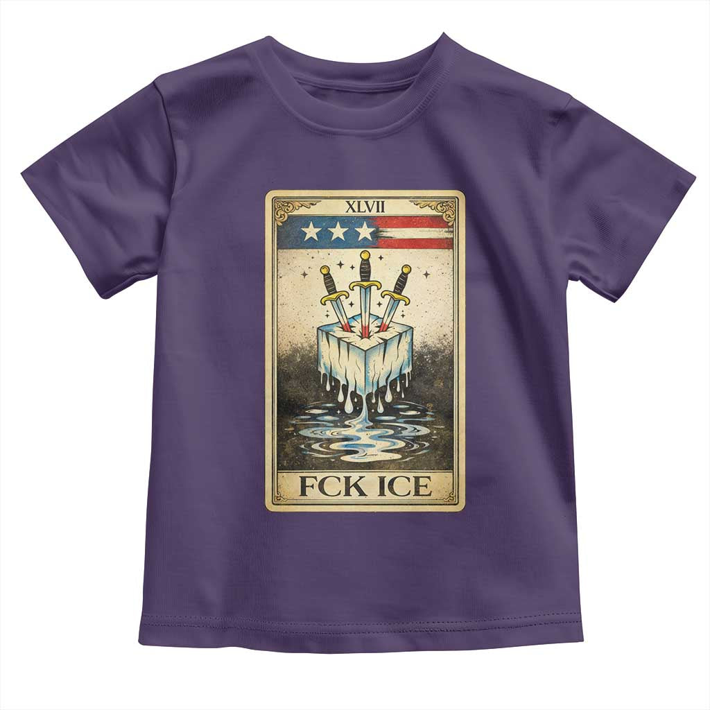 Fck Ice Toddler T Shirt Retro Tarot Card FDT Protest Satirical Graphic