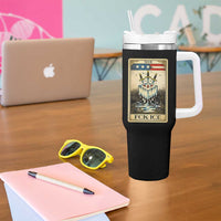Fck Ice Tumbler With Handle Retro Tarot Card FDT Protest Satirical Graphic