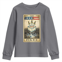 Fck Ice Youth Sweatshirt Retro Tarot Card FDT Protest Satirical Graphic