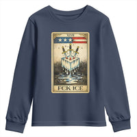 Fck Ice Youth Sweatshirt Retro Tarot Card FDT Protest Satirical Graphic