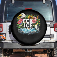 Fck Ice Spare Tire Cover Retro Floral FDT Protest Satirical Graphic