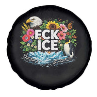 Fck Ice Spare Tire Cover Retro Floral FDT Protest Satirical Graphic