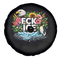 Fck Ice Spare Tire Cover Retro Floral FDT Protest Satirical Graphic