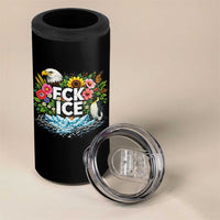 Fck Ice 4 in 1 Can Cooler Tumbler Retro Floral FDT Protest Satirical Graphic