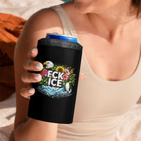 Fck Ice 4 in 1 Can Cooler Tumbler Retro Floral FDT Protest Satirical Graphic