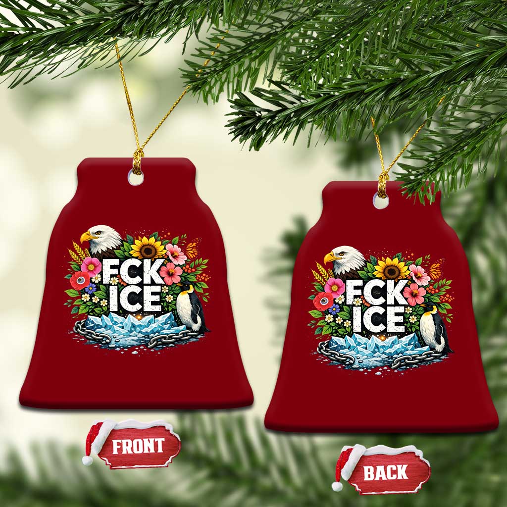 Fck Ice Ceramic Ornament Retro Floral FDT Protest Satirical Graphic