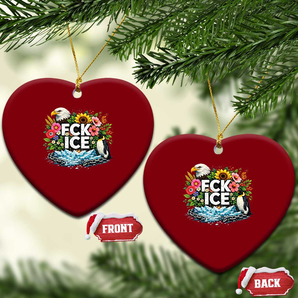Fck Ice Ceramic Ornament Retro Floral FDT Protest Satirical Graphic