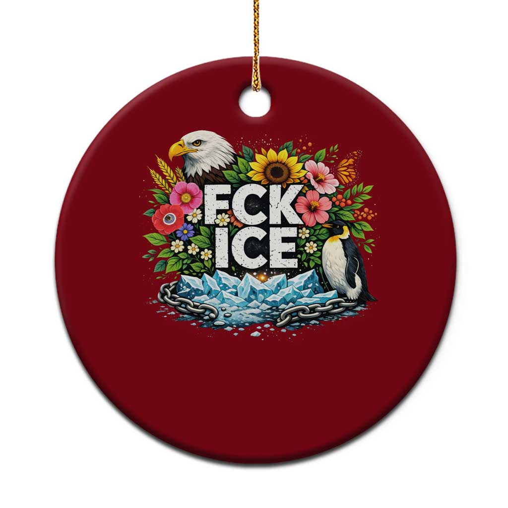 Fck Ice Ceramic Ornament Retro Floral FDT Protest Satirical Graphic