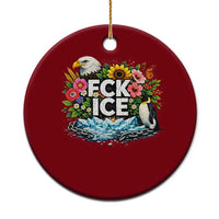 Fck Ice Ceramic Ornament Retro Floral FDT Protest Satirical Graphic