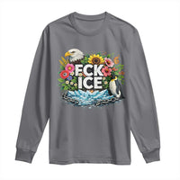 Fck Ice Long Sleeve Shirt Retro Floral FDT Protest Satirical Graphic