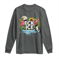 Fck Ice Long Sleeve Shirt Retro Floral FDT Protest Satirical Graphic