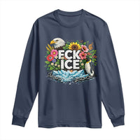 Fck Ice Long Sleeve Shirt Retro Floral FDT Protest Satirical Graphic