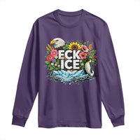 Fck Ice Long Sleeve Shirt Retro Floral FDT Protest Satirical Graphic
