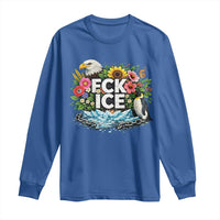 Fck Ice Long Sleeve Shirt Retro Floral FDT Protest Satirical Graphic