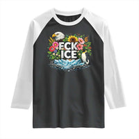 Fck Ice Raglan Shirt Retro Floral FDT Protest Satirical Graphic