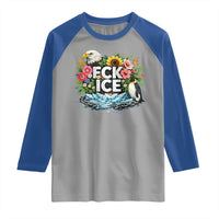 Fck Ice Raglan Shirt Retro Floral FDT Protest Satirical Graphic
