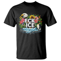 Fck Ice T Shirt Retro Floral FDT Protest Satirical Graphic