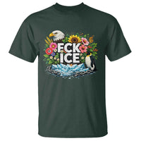 Fck Ice T Shirt Retro Floral FDT Protest Satirical Graphic
