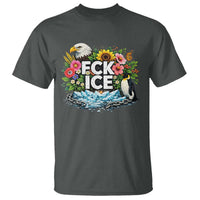 Fck Ice T Shirt Retro Floral FDT Protest Satirical Graphic