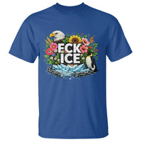 Fck Ice T Shirt Retro Floral FDT Protest Satirical Graphic