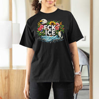 Fck Ice T Shirt For Women Retro Floral FDT Protest Satirical Graphic