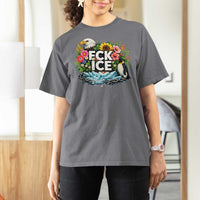 Fck Ice T Shirt For Women Retro Floral FDT Protest Satirical Graphic
