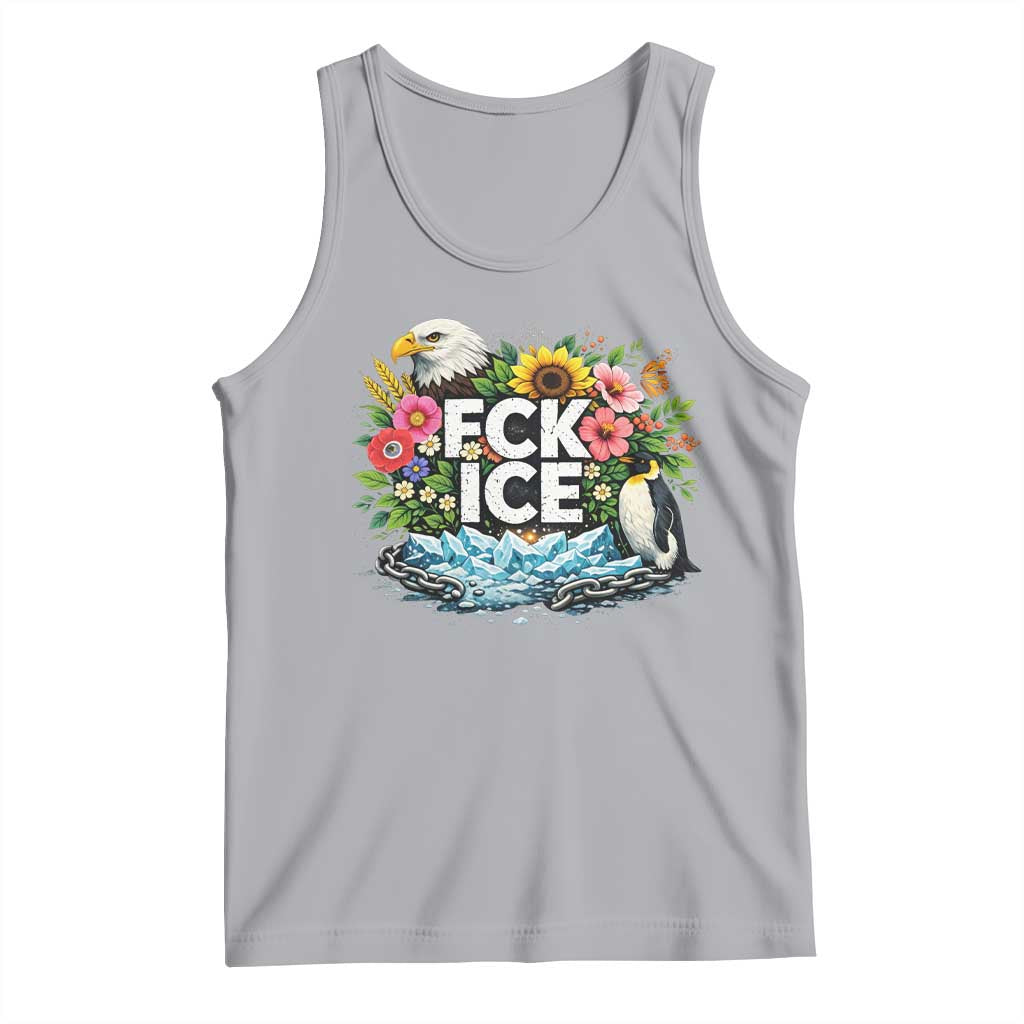 Fck Ice Tank Top Retro Floral FDT Protest Satirical Graphic
