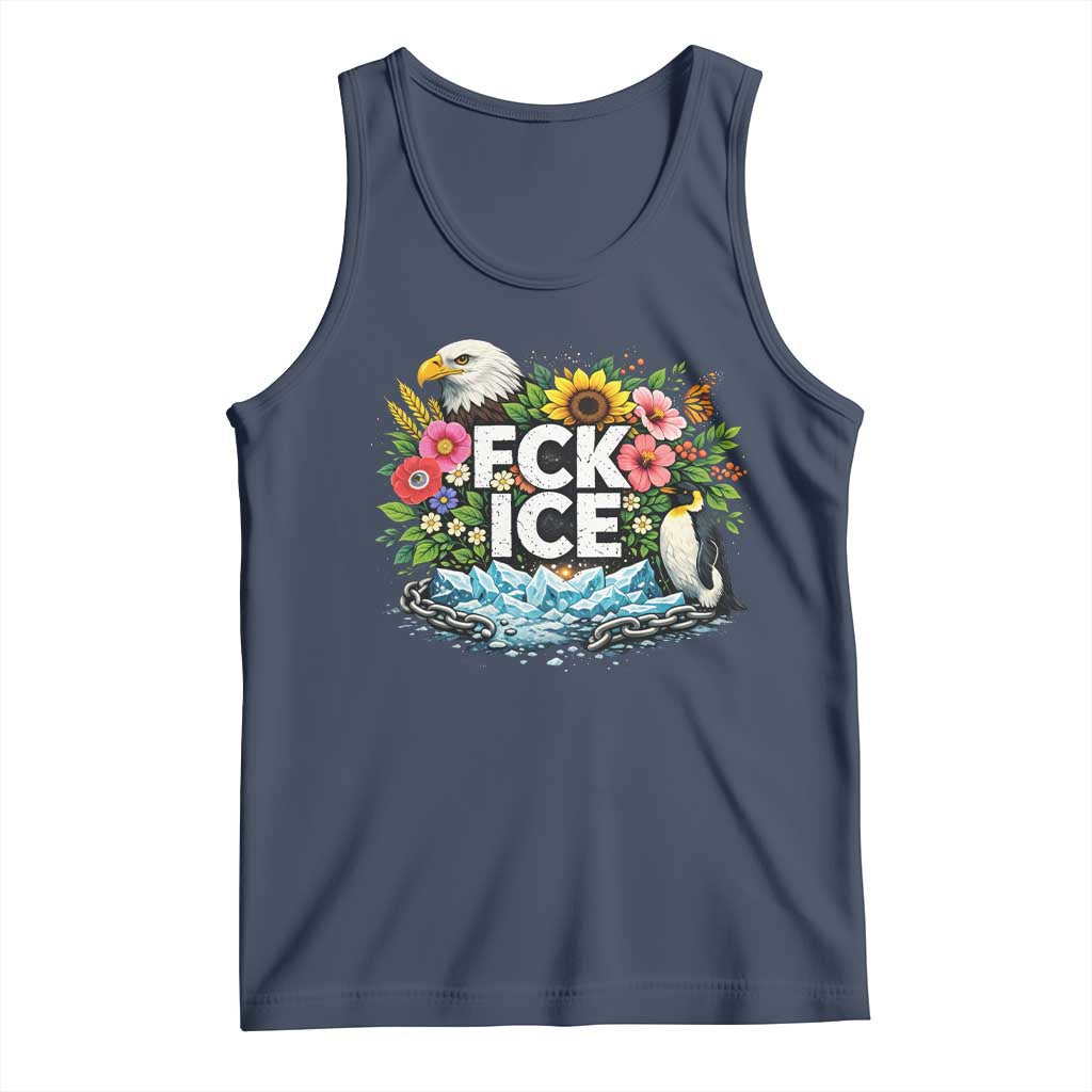 Fck Ice Tank Top Retro Floral FDT Protest Satirical Graphic