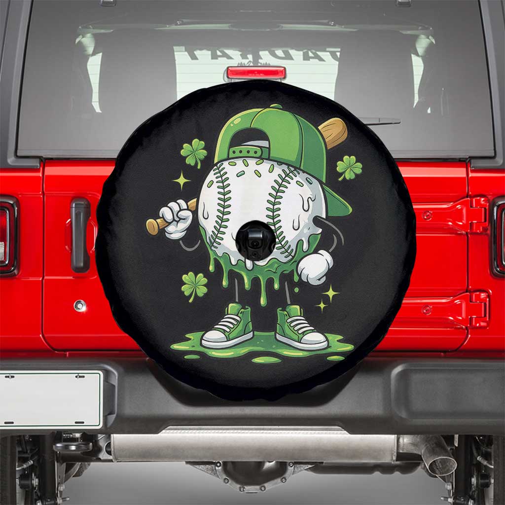 Baseball Drip Icecream Spare Tire Cover Youth Boy St Patricks Day Shamrock Green