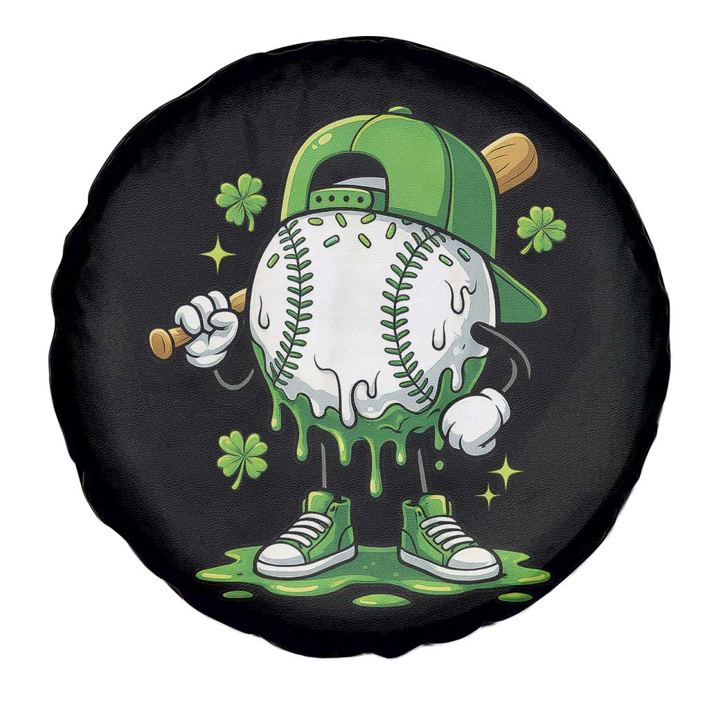 Baseball Drip Icecream Spare Tire Cover Youth Boy St Patricks Day Shamrock Green