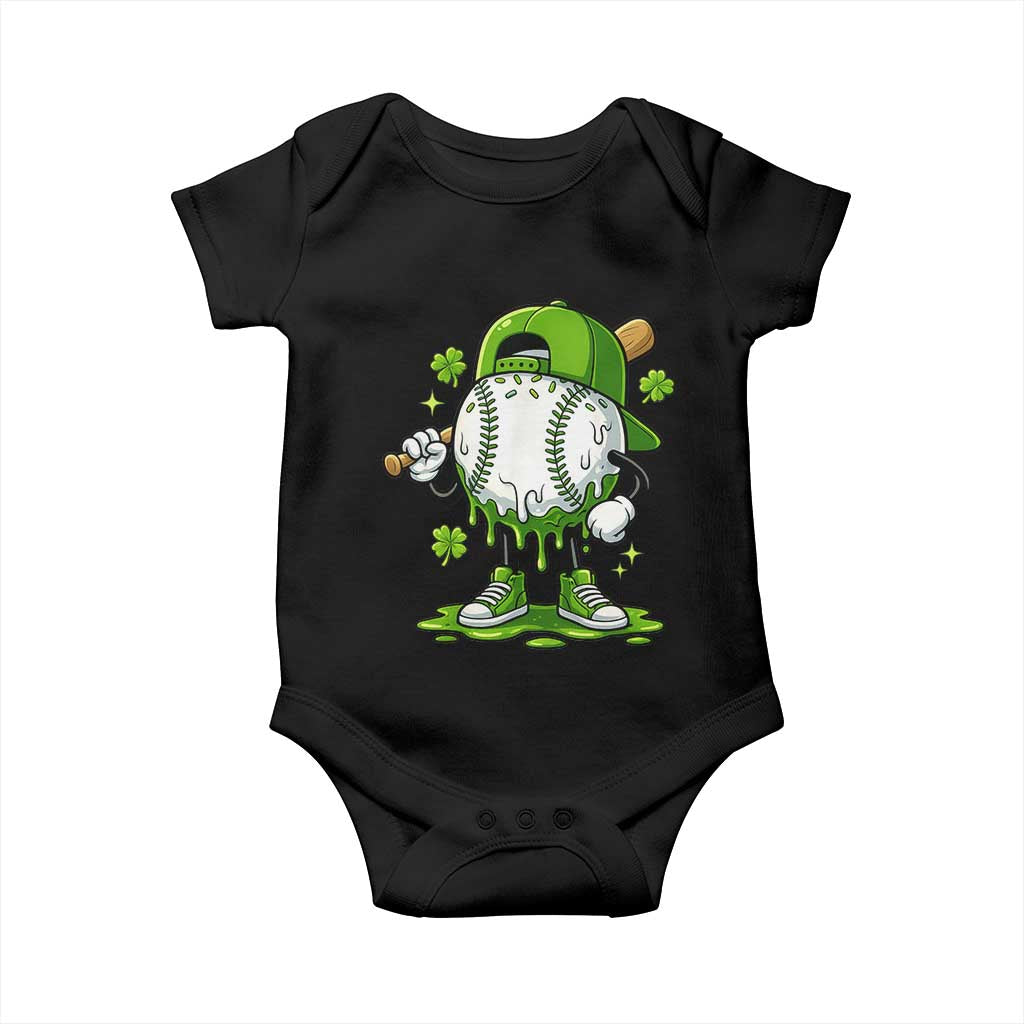Baseball Drip Icecream Baby Onesie Youth Boy St Patricks Day Shamrock Green